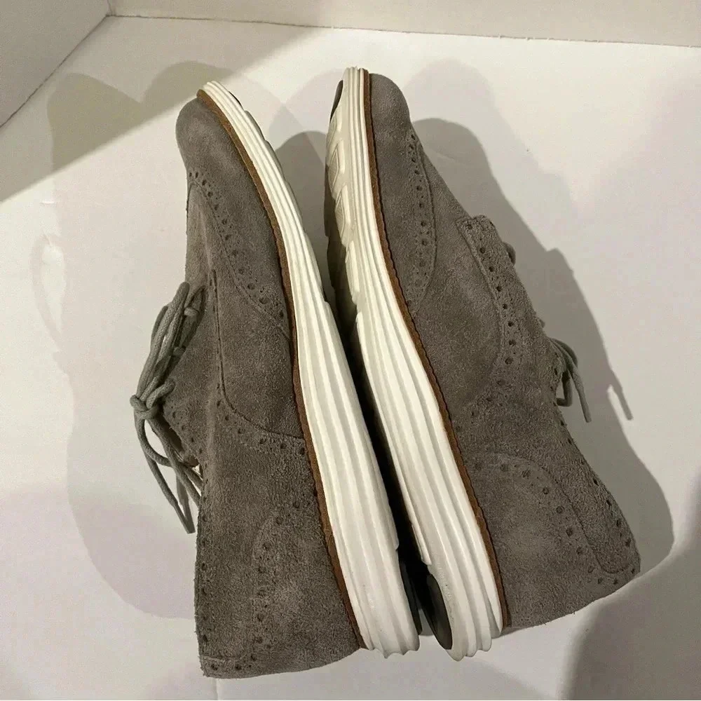 Cole Haan Womens Lunargrand Wingtip II Lace up Oxford Flats Grey Waterproof Sz 9
